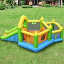 Costway Inflatable Slide Bouncer Ball Pit Basketball Dart Game Without Blower