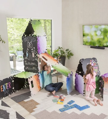 Hearthsong 32-Panel ChalkScapes Indoor Fantasy Forts Kit With 22" Sq. Geometric And Chalkboard Panels 3 Hearthsong 32-Panel ChalkScapes Indoor Fantasy Forts Kit With 22" Sq. Geometric And Chalkboard Panels - Image 3