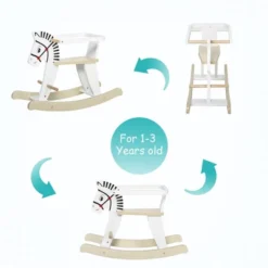 Qaba Wooden Rocking Horse Toddler Baby Ride-on Toys For Kids 3-6 Years With Classic Design & Wood Safety Bar White -LITTLE TIKES Shop GUEST b6aff6eb 6328 4932 9009 e2a4f6bc0593