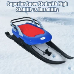 Costway Folding Kids Metal Snow Sled Frost-Resistant Pull Rope Snow Slider Leather Seat -LITTLE TIKES Shop GUEST b70af109 ca67 45ae 98a7 1e8caa389633