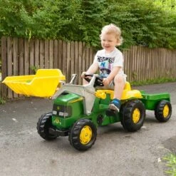 John Deere Kids' Tractor With Trailer Ride-On