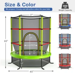 Costway Youth Jumping Round Trampoline 55'' Exercise W/ Safety Pad Enclosure Combo Kids BlueGreeRed -LITTLE TIKES Shop GUEST b843cba7 e202 4782 b1b2 751fcfb15416