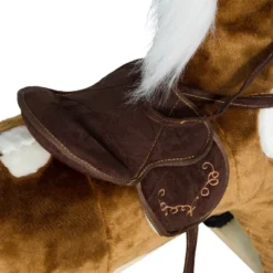 Qaba Kids Metal Plush Ride-On Rocking Horse Chair Toy With Nursery Rhyme Music - Dark Brown -LITTLE TIKES Shop GUEST b8b6a152 de1b 498b 91c4 86874ebbf471