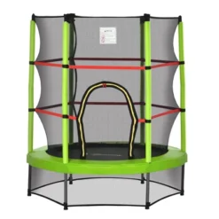 Outsunny Φ5FT Kids Trampoline With Enclosure Net Steel Frame Indoor Outdoor Round Bouncer Rebounder Age 3 To 6 Years Old -LITTLE TIKES Shop GUEST b91d44db 8902 439d b7e1 5f81b4df6171