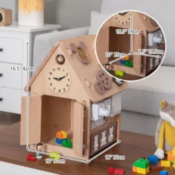 Costway Wooden Busy House Montessori Toy With Sensory Games & Interior Storage Space -LITTLE TIKES Shop GUEST b92f3006 c190 45ea 8735 66a64d1eccb0