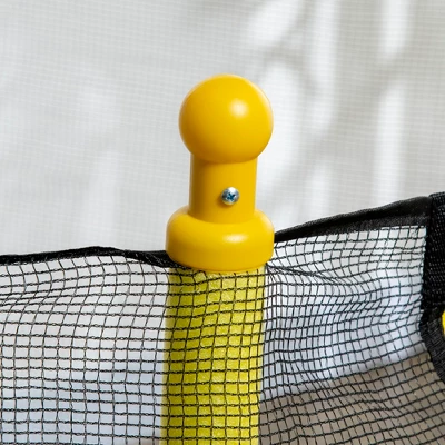 Qaba 4.6' Kids Trampoline With Basketball Hoop, Horizontal Bar, 55" Indoor Trampoline With Enclosure Net, Ages 1-10, Yellow 5 Qaba 4.6' Kids Trampoline With Basketball Hoop, Horizontal Bar, 55" Indoor Trampoline With Enclosure Net, Ages 1-10, Yellow - Image 5