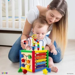 Wooden Activity Cube With Bead Maze, Shape Sorter, Abacus Counting Beads, Counting Numbers, Sliding Shapes - 5 In 1 - Play22Usa -LITTLE TIKES Shop GUEST ba6e034e 8d95 4694 b804 d84a49a24994