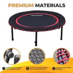 LEAPS & REBOUNDS 40" Round Mini Fitness Trampoline & Rebounder Indoor Home Gym Exercise Equipment Low Impact Workout For Adults, Gray -LITTLE TIKES Shop GUEST bb76be5f 5c21 4cdb 89f8 7efe9e7386ba