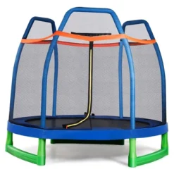 Costway 7 FT Kids Trampoline W/Safety Enclosure Net Spring Pad Indoor Outdoor Heavy Duty YellowBlue -LITTLE TIKES Shop GUEST bc1eb7a5 a379 4d30 ae7f ed9dab7aa5e8