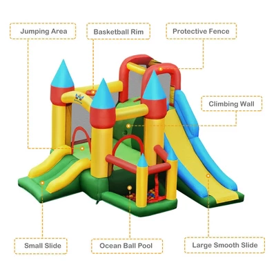 Costway Kids Inflatable Bounce House Jumping Dual Slide Bouncer Castle W/ 780W Blower 4 Costway Kids Inflatable Bounce House Jumping Dual Slide Bouncer Castle W/ 780W Blower - Image 4
