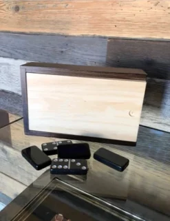 WE Games Double 6 Black Dominoes With White Dots In Wooden Case - Game Night, Outdoor Games, Yard Games, Birthday Gifts, Father's Day Gifts, Family