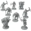 Monster Protectors Unpainted Fantasy Orc Mini Figures For D&D - 1", 8 Pieces