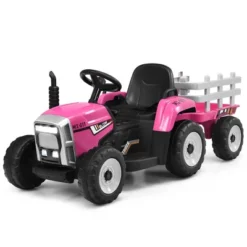 Costway 12V Kids Ride On Tractor With Trailer Ground Loader W/ RC & Lights RedPinkGreen -LITTLE TIKES Shop GUEST bd3dd97e 23f0 433d a625 e9bfeb342f7f