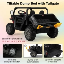 Costway 12V 2 Seater Ride On UTV Dump Truck Remote W/ Electric Dump Bed & Shovel -LITTLE TIKES Shop GUEST bd5a01bc 8db6 472c 8f2a 1721be0f49e7