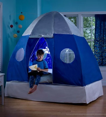 HearthSong Galactic Bed Tent With Starburst LED Light For Twin-Size Beds 1 HearthSong Galactic Bed Tent With Starburst LED Light For Twin-Size Beds