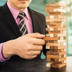 WE Games Mini Wood Block Stacking Tower That Tumbles Down When You Play - 5.5 Inches Tall -LITTLE TIKES Shop GUEST c0248fa0 d929 461c a5db b8851f85f63a