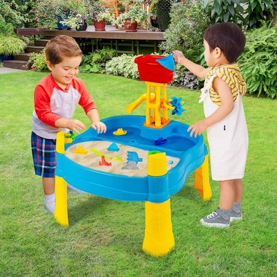 Costway Kids Sand And Water Table Activity Table Sandbox W/ 18 Pcs Accessories 3 Costway Kids Sand And Water Table Activity Table Sandbox W/ 18 Pcs Accessories - Image 3
