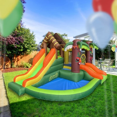 Cloud 9 Bounce House, Jungle Theme, With Blower - Inflatable Bouncer With Two Slides, Jumping Area, And Ball Pit 6 Cloud 9 Bounce House, Jungle Theme, With Blower - Inflatable Bouncer With Two Slides, Jumping Area, And Ball Pit - Image 6