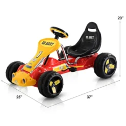 Costway Kids Go Kart Ride On Car Pedal Powered Car 4 Wheel Racer Toy Stealth Outdoor