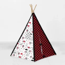 Bacati - Lumberjack Red/Black Play Tent For Kids/Toddlers, 100% Cotton Percale Fabric Cover -LITTLE TIKES Shop GUEST c22fc957 5576 4d3c acb5 e1443b07315a