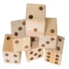 Bolaball Jumbo Giant Dice Set- Fun Backyard Game For Adults & Family - 6 Woody Colored Dice Included