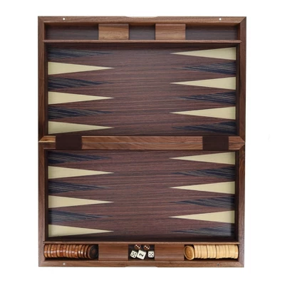 WE Games Travel Wood Inlaid Backgammon Board Game Set - 19 In. 3 WE Games Travel Wood Inlaid Backgammon Board Game Set - 19 In. - Image 3