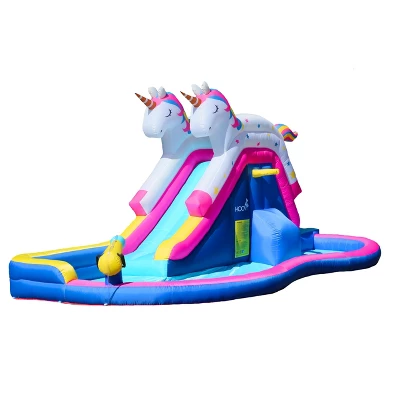 Hoovy Kid's Inflatable 2-in-1 Unicorn Water Slide With Pool, 15.25 FT. (L)' X 7.25 FT. (W) X 7 FT. (H), Air Pump & Carry Bag Included 1 Hoovy Kid's Inflatable 2-in-1 Unicorn Water Slide With Pool, 15.25 FT. (L)' X 7.25 FT. (W) X 7 FT. (H), Air Pump & Carry Bag Included