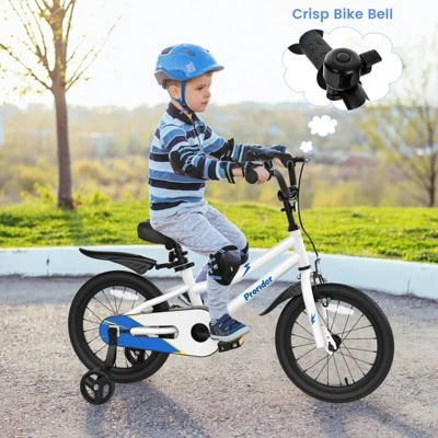 Costway 16'' Kid's Bike With Removable Training Wheels & Basket For 4-7 Years Old White/Blue/Red/Skyblue 2 Costway 16'' Kid's Bike With Removable Training Wheels & Basket For 4-7 Years Old White/Blue/Red/Skyblue - Image 2
