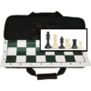WE Games Complete Tournament Chess Set, Weighted Chess Pieces With Green Roll-up Chess Board And Travel Canvas Bag