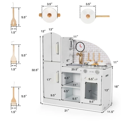 Costway Kids Kitchen Playset Pretend Play Cooking Set W/Vivid Faucet & Telephone 3 Costway Kids Kitchen Playset Pretend Play Cooking Set W/Vivid Faucet & Telephone - Image 3