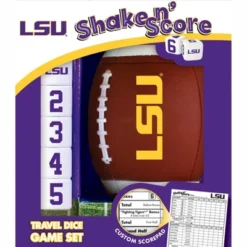 MasterPieces Officially Licsenced NCAA LSU Tigers Shake N' Score Dice Game For Age 6 And Up