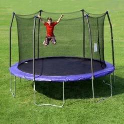 Skywalker Trampolines 12 Feet Round Trampoline With Enclosure - Blue