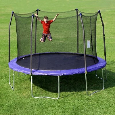 Skywalker Trampolines 12 Feet Round Trampoline With Enclosure - Blue 1 Skywalker Trampolines 12 Feet Round Trampoline With Enclosure - Blue