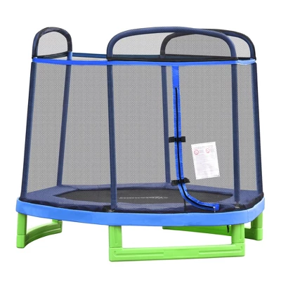 Outsunny 7 Foot Kids Trampoline, Durable Bouncer Spring Gym Toy With Safety Net Enclosure, Padded Cover, Fun Exercise Activity For Children 3 Outsunny 7 Foot Kids Trampoline, Durable Bouncer Spring Gym Toy With Safety Net Enclosure, Padded Cover, Fun Exercise Activity For Children - Image 3