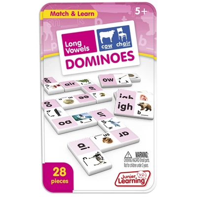 Junior Learning Long Vowels Dominoes, 2 Sets 1 Junior Learning Long Vowels Dominoes, 2 Sets