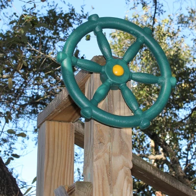 Jungle Gym Kingdom Wooden Toy Steering Wheel - Pirate Ship Swing Set Accessories 2 Jungle Gym Kingdom Wooden Toy Steering Wheel - Pirate Ship Swing Set Accessories - Image 2