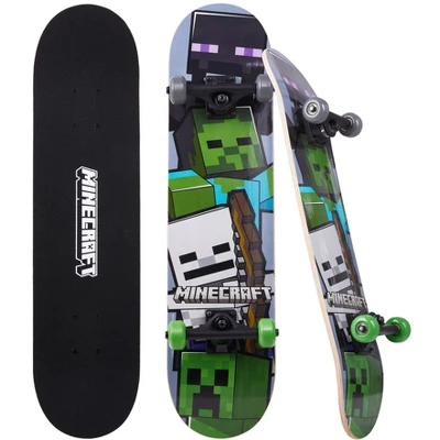 Minecraft 31" Skateboard With Non-slip Grip Tape, Wheels With Aluminum Trucks And ABEC 5 Bearings 6 Minecraft 31" Skateboard With Non-slip Grip Tape, Wheels With Aluminum Trucks And ABEC 5 Bearings - Image 6