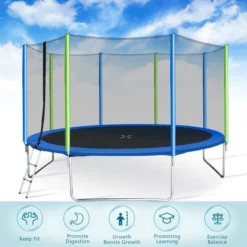 Kids Trampoline With Safety Fence Netting, Ladder And Wind Stakes - ModernLuxe -LITTLE TIKES Shop GUEST c7326c7f 78c9 4868 9007 179cd9ceeccf