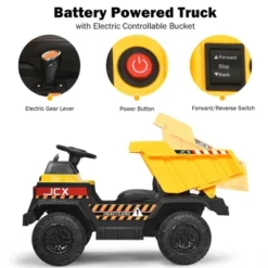 Costway 12V Battery Kids Ride On Dump Truck RC Construction Tractor W/ Electric Bucket & Electric Dump Bed -LITTLE TIKES Shop GUEST c7676935 7e48 4b94 8b21 0e297a1a212f