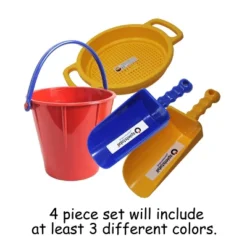 Spielstabil Sand Toys Bundle Includes Large Pail, Large Sieve, 2 Large Scoops