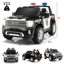 Costway 12V Licensed GMC Kids Ride On Police Car 2-Seater Truck W/Remote Control & Music -LITTLE TIKES Shop GUEST c81d1607 d4d1 4f61 86ac a8effc26609a