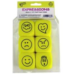 Koplow Games Foam Expressions Dice, 6 Per Pack, 2 Packs