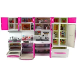 Ready! Set! Play! Link Little Princess Modern Full Deluxe Kitchen Playset Comes With Refrigerator, Stove, Sink, Microwave