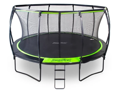 Jumpflex Flex120 12 Foot Trampoline With Enclosure And Ladder, Black And Green 5 Jumpflex Flex120 12 Foot Trampoline With Enclosure And Ladder, Black And Green - Image 5