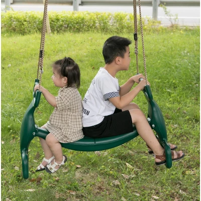 PLAYBERG Outdoor Swingset Plastic Double Glider Playground Patio 2 Person Kids Fun Swing, Green 3 PLAYBERG Outdoor Swingset Plastic Double Glider Playground Patio 2 Person Kids Fun Swing, Green - Image 3