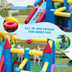 Costway 5-In-1 Inflatable Bounce Castle With Basketball Rim & Climbing Wall -LITTLE TIKES Shop GUEST c9df1975 3434 4f3f 957c 941800235c56