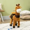 Qaba Baby Stuffed Giraffe Rocking Horse Toy For Girls And Boys, Zoo Animal Plush Ride-on Toy With Soft Feel, Interactive Toy For Kids, Giraffe Gifts