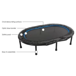 Stamina Oval Fitness Rebounder Trampoline For Home Gym Cardio Exercise Workouts Supports Up To 250 Pounds & Takes Up A 45" By 33", Black/Blue -LITTLE TIKES Shop GUEST cb9da2c0 9efd 442d 8c7b 2d17184f1fab