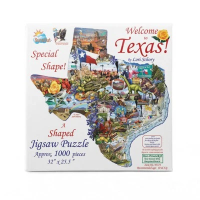 Sunsout Welcome To Texas 1000 Pc Special Shape Jigsaw Puzzle 95373 2 Sunsout Welcome To Texas 1000 Pc Special Shape Jigsaw Puzzle 95373 - Image 2