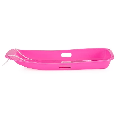 Slippery Racer Downhill Sprinter Flexible Kids Toddler Plastic Cold-Resistant Toboggan Snow Sled With Pull Rope And Handles, Pink (2 Pack) 2 Slippery Racer Downhill Sprinter Flexible Kids Toddler Plastic Cold-Resistant Toboggan Snow Sled With Pull Rope And Handles, Pink (2 Pack) - Image 2
